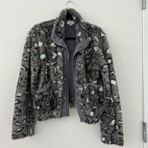 Socialite Gray and White Teddy Jacket